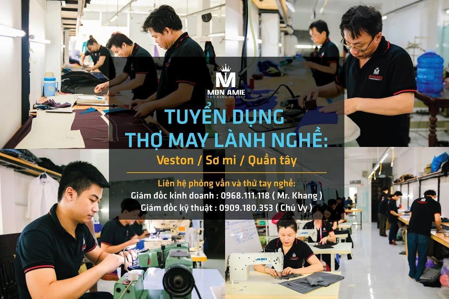 MON AMIE TUYỂN DỤNG THỢ MAY CHUYÊN NGHIỆP – THU NHẬP CAO, ỔN ĐỊNH